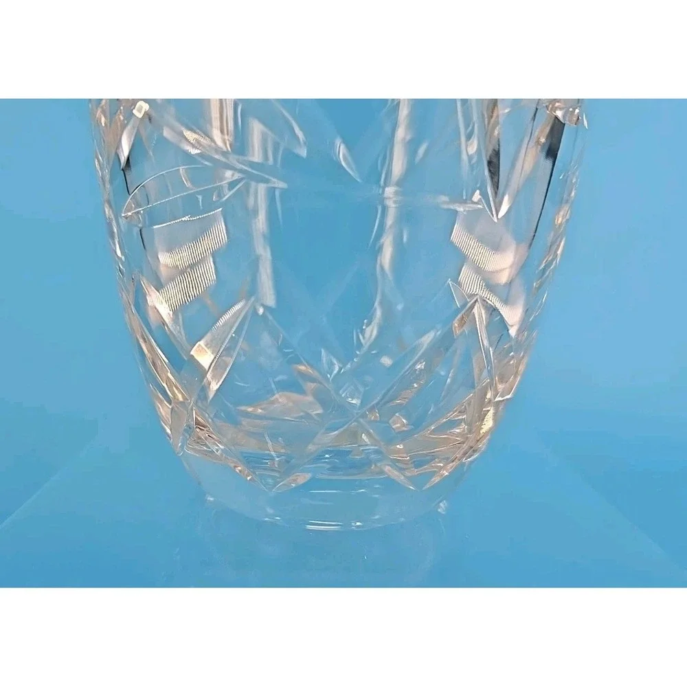 RARE VTG VEGA Fine‎ Lead Crystal Vase - Flower Peony Design by American Cut